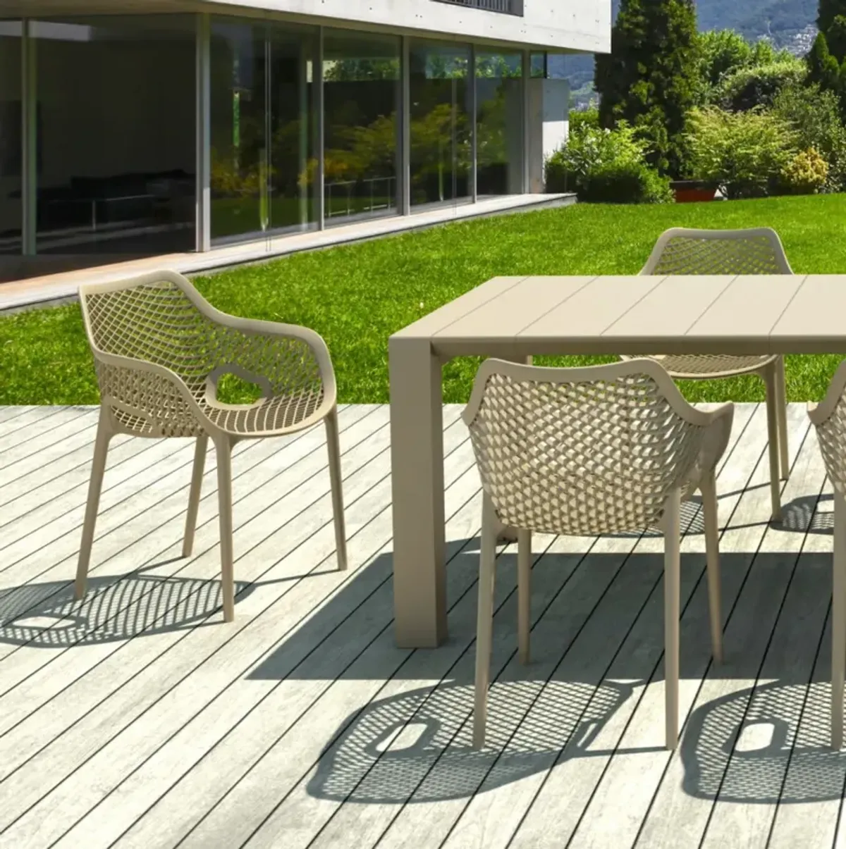 Compamia Air XL Extension Outdoor Dining Set 9-Piece Dove Gray