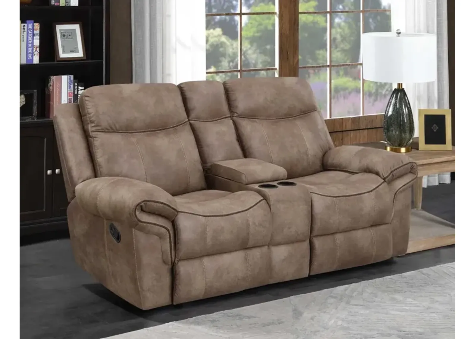 Steve Silver Nashville Manual Glider Recliner Console Loveseat