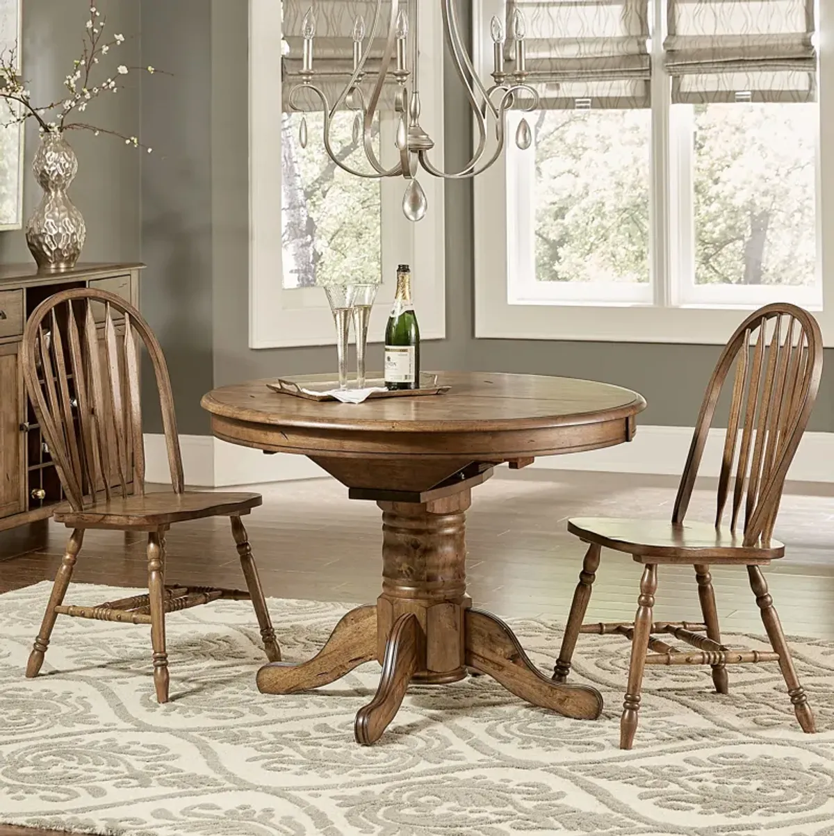 Liberty Furniture Carolina Crossing Oval Pedestal Casual Dining Table