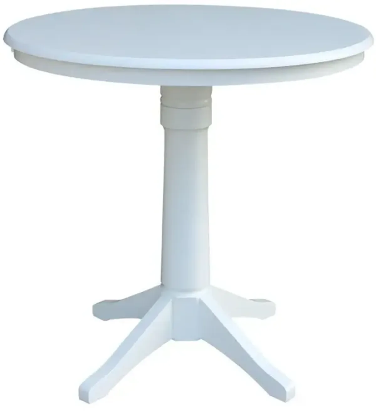 John Thomas Dining Essentials 36 Inch Round Table Top with 36 Inch Transitional Pedestal Base with Extension in Pure White