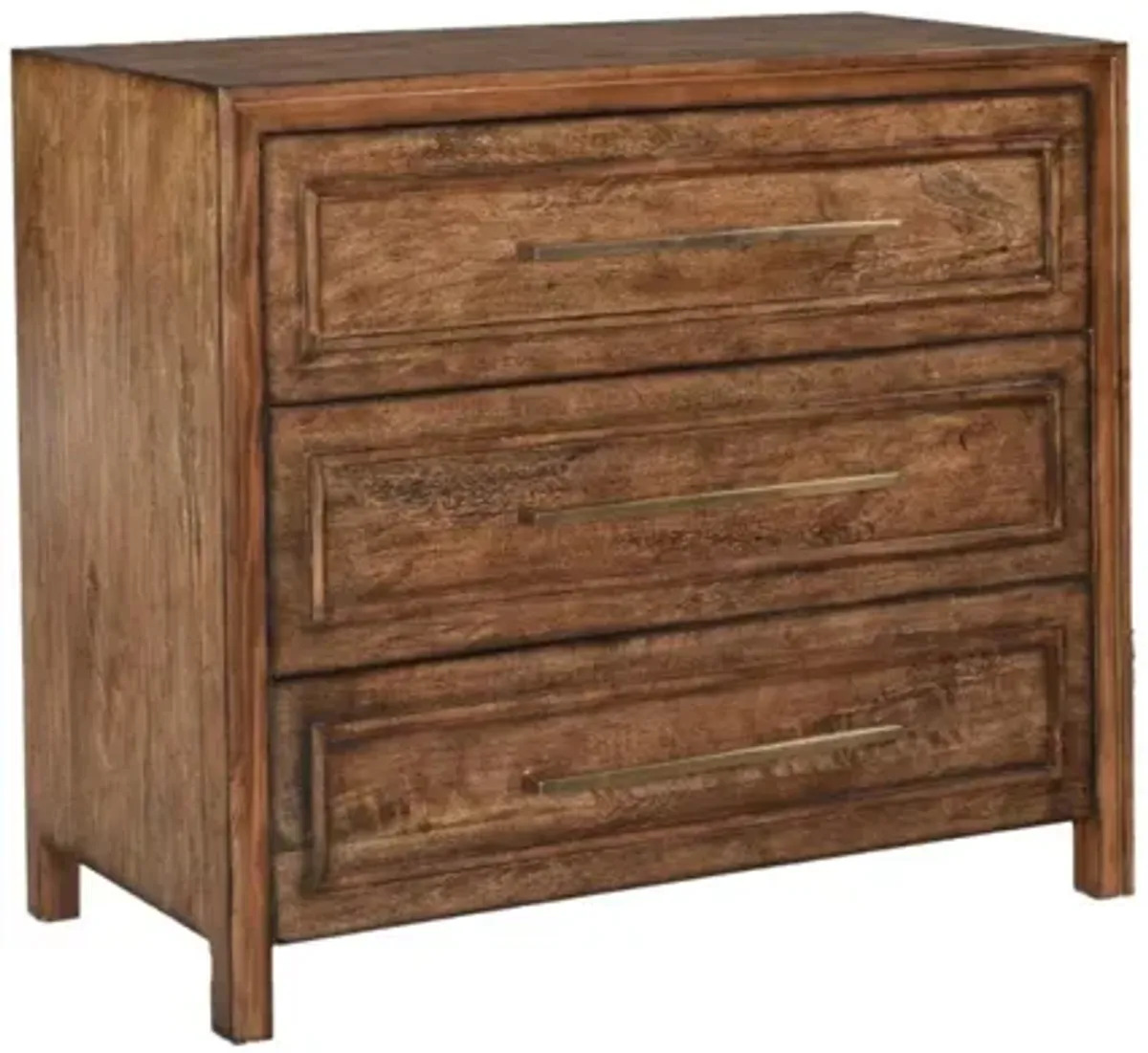 Noble Furniture Wilmont 3-Drawer Nightstand in Rustic Pecan Finish