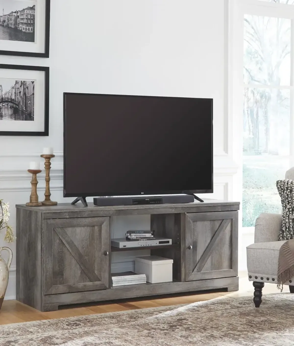 Ashley 63 Inch Wynnlow TV Stand Gray