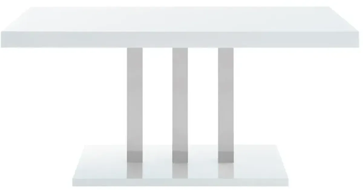 Coaster Brooklyn Rectangular 63 Inch Dining Table White High Gloss