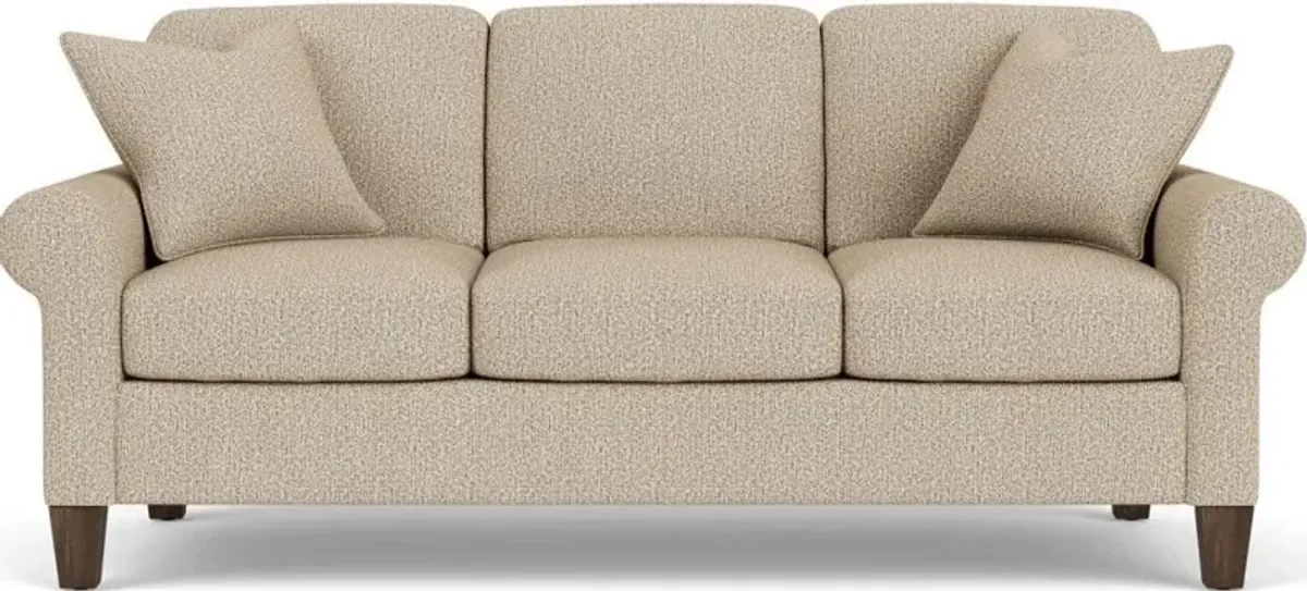 Flexsteel South Haven Fossil Rolled Arm Sofa with Square Legs