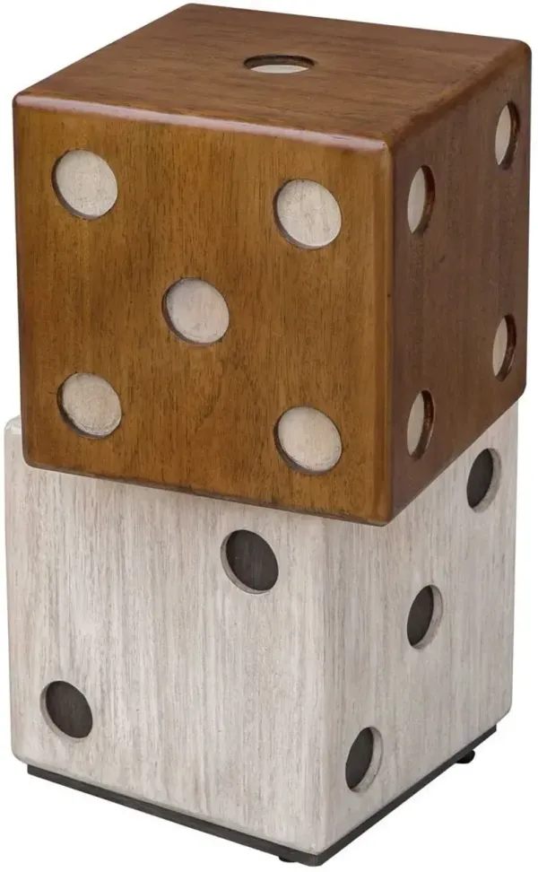 Uttermost Roll The Dice Natural/Whitewashed Accent Table