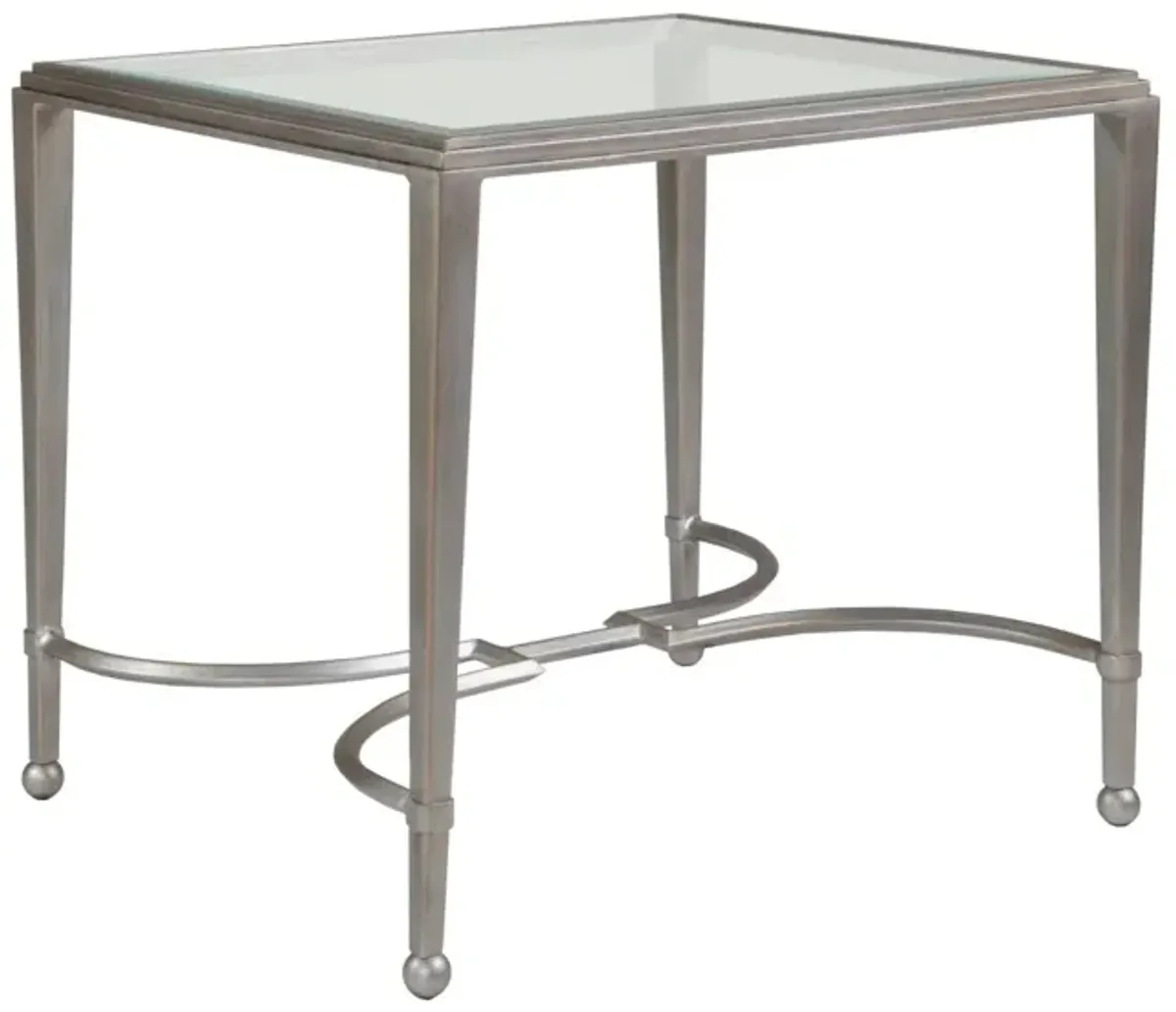 Artistica Home by Lexington Metal Designs Sangiovese 24 Inch Rectangular Metal End Table Silver/Gold