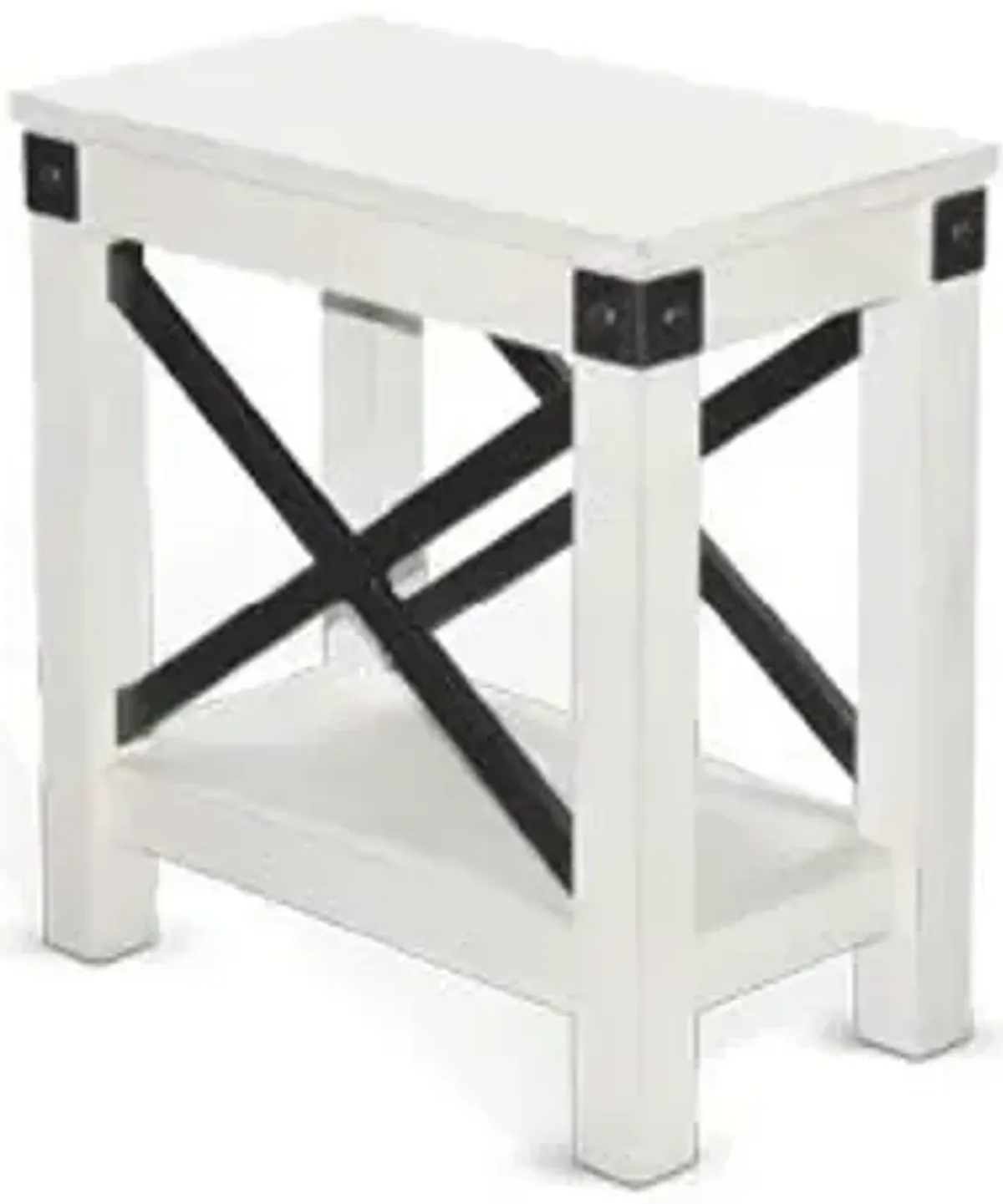 Sunny Designs Bayside Marble White Chair Side Table