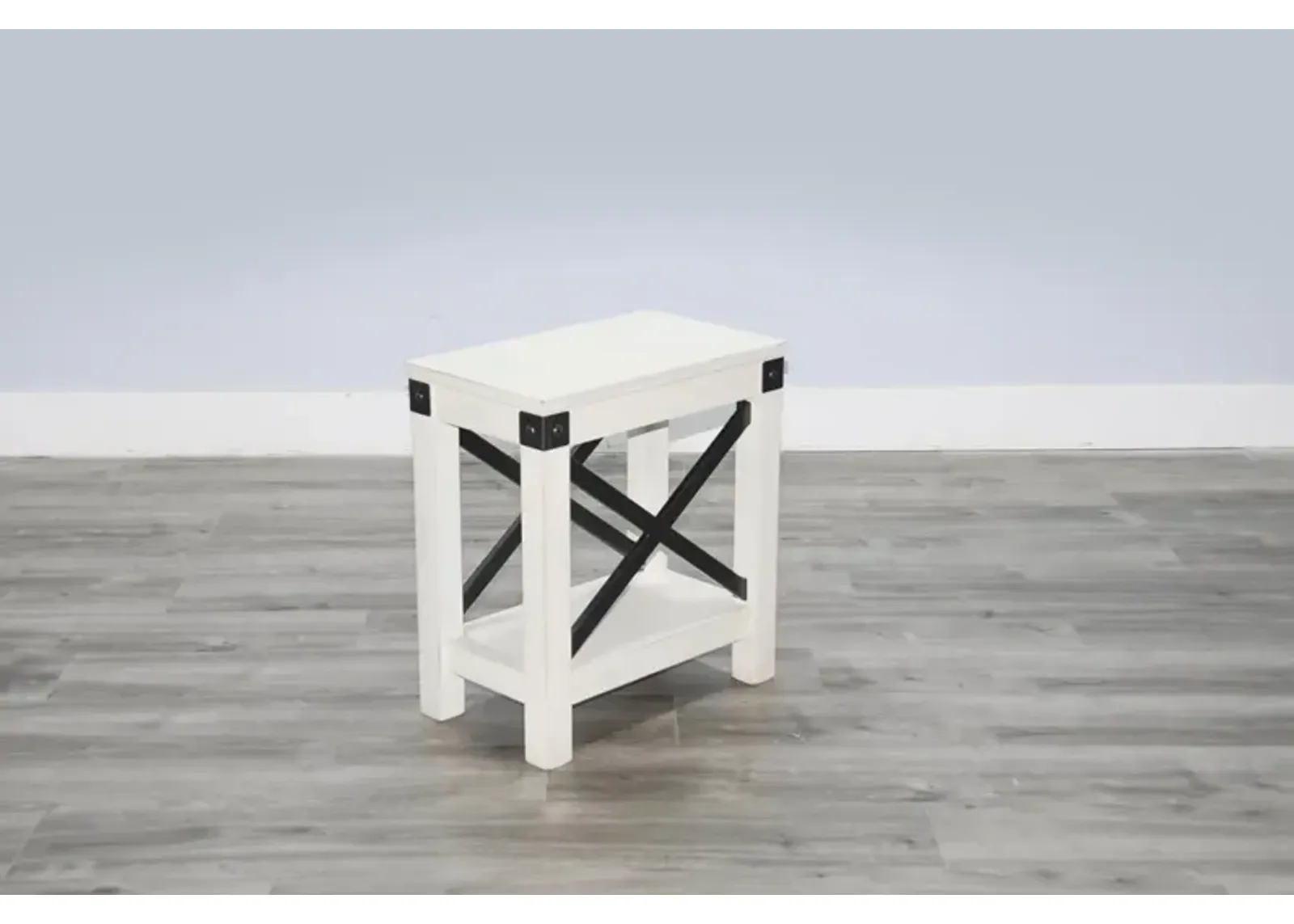 Sunny Designs Bayside Marble White Chair Side Table