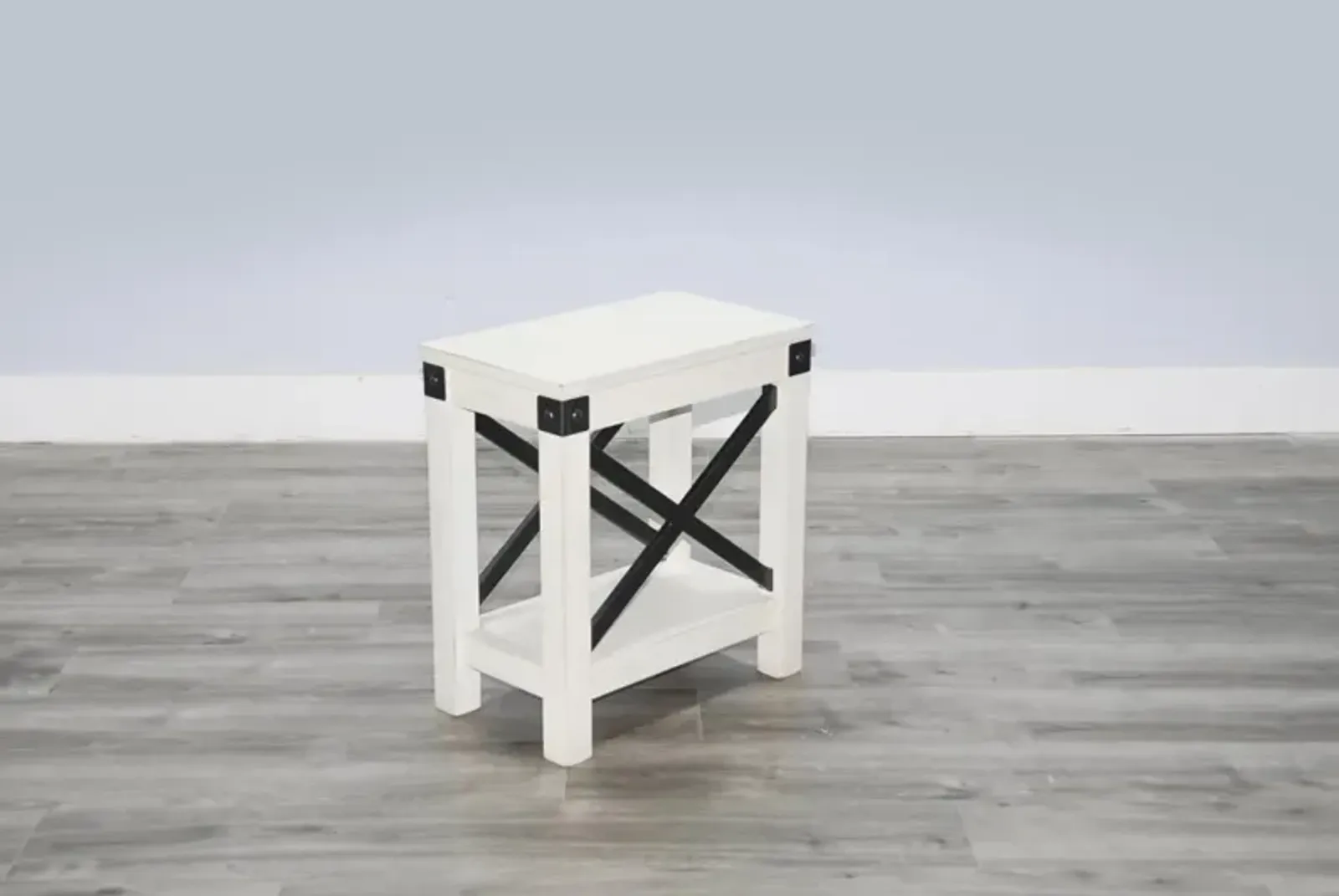 Sunny Designs Bayside Marble White Chair Side Table