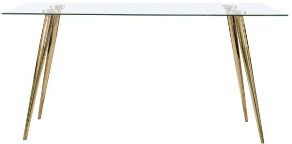 Coaster Gilman Rectangular 64 Inch Glass Top Dining Table Gold