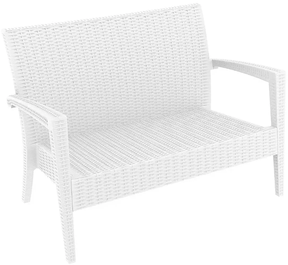 Compamia Miami Resin Loveseat White with Sunbrella Natural Cushion