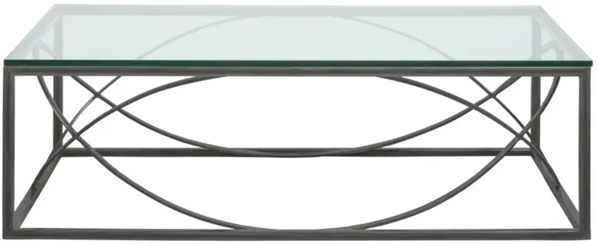 Artistica Home by Lexington Metal Designs Ellipse 54 Inch Rectangular Metal Cocktail Table Iron Gray