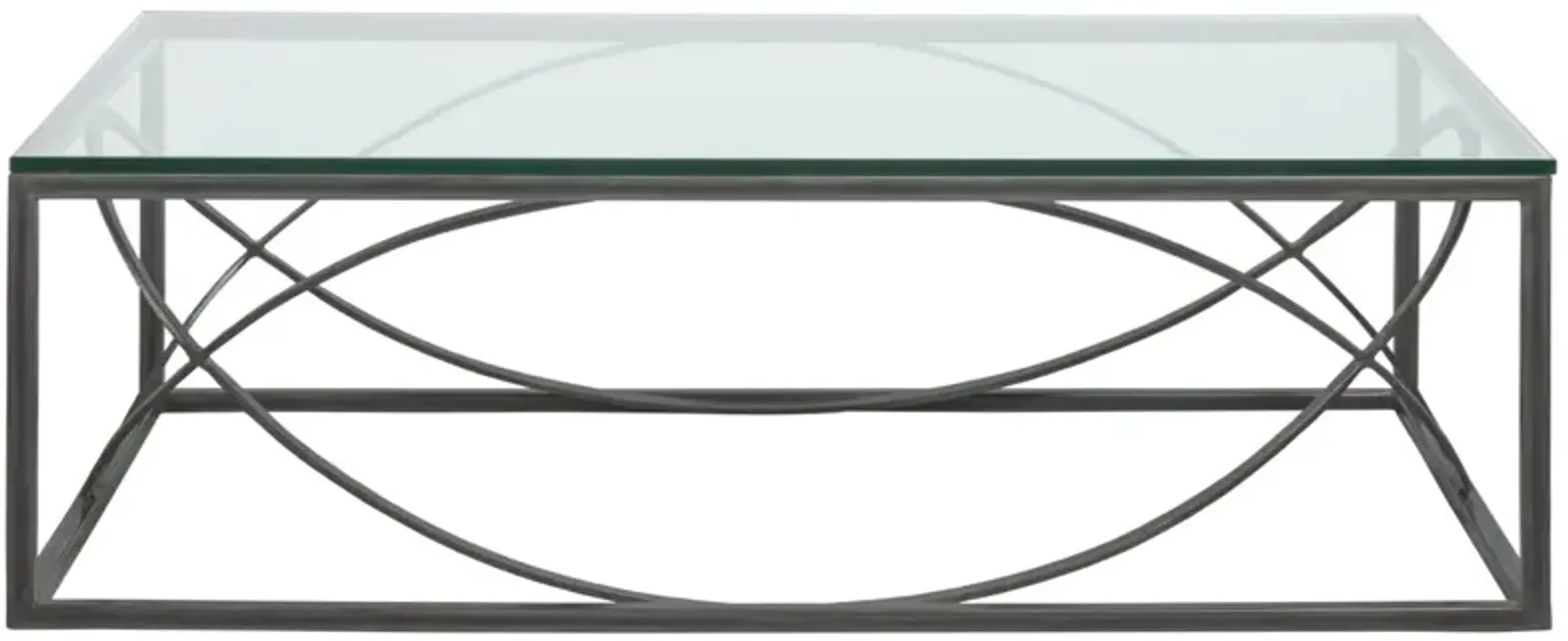 Artistica Home by Lexington Metal Designs Ellipse 54 Inch Rectangular Metal Cocktail Table Iron Gray