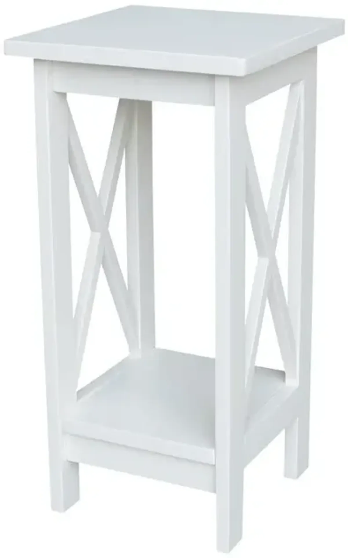 John Thomas 24 Inch X-Side Plant Stand in White