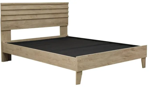 OLIAH QUEEN PANEL PLATFORM BED NATURAL SIGNATURE DESIGN