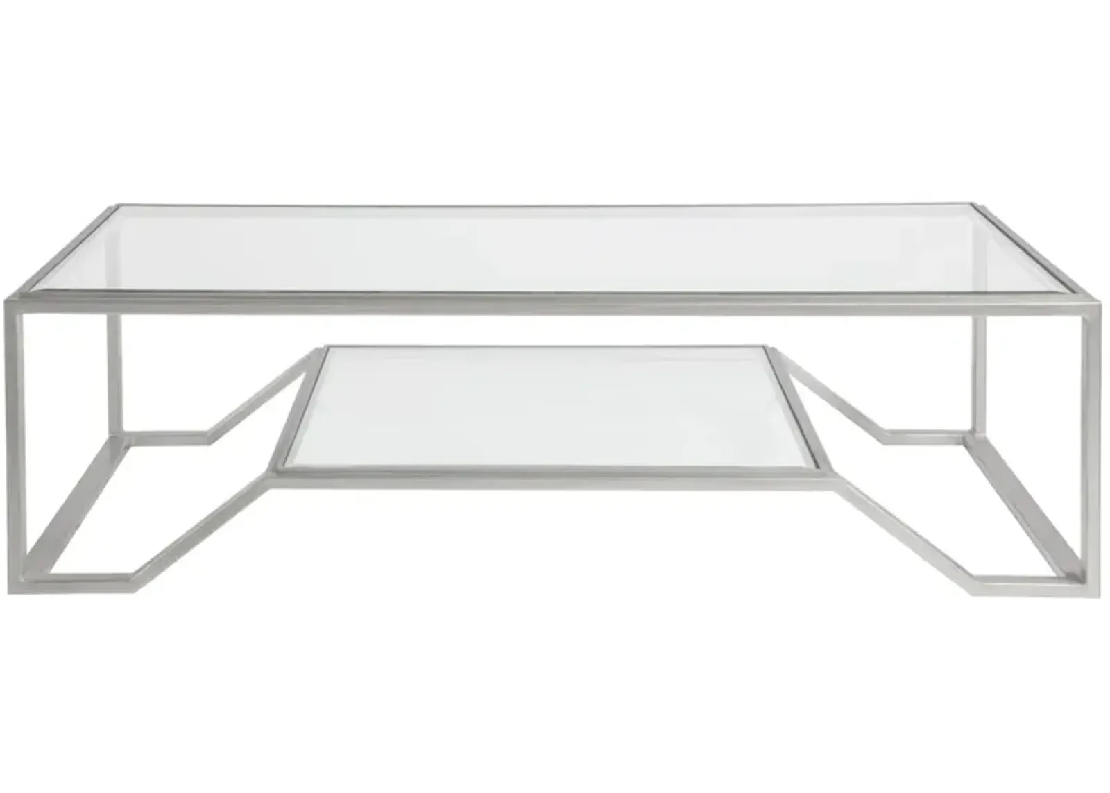 Artistica Home by Lexington Metal Designs Byron 60 Inch Rectangular Metal Cocktail Table Silver/Gold/Clear