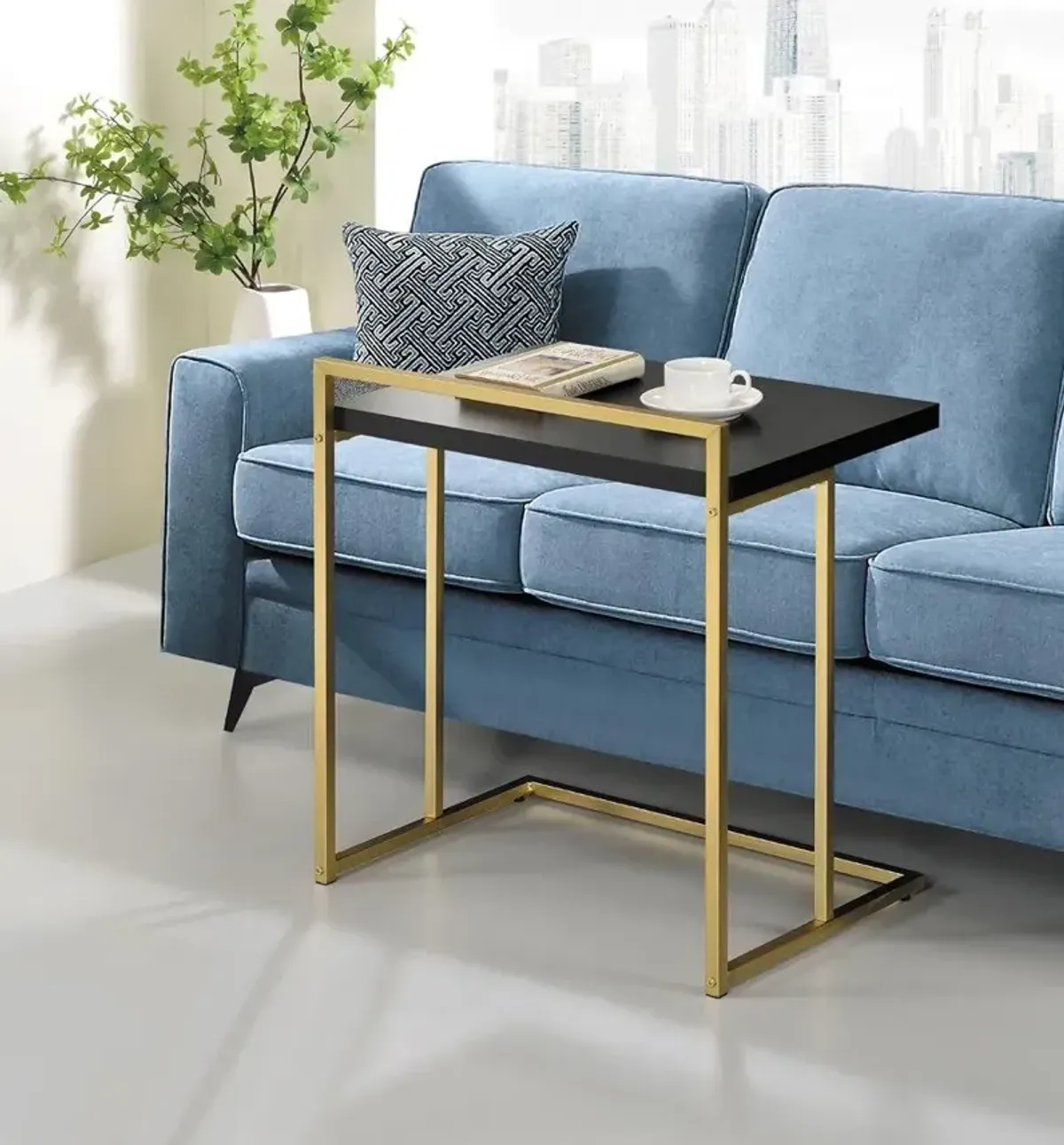 Coaster Dani Rectangular C-Shaped Sofa Side Table Cappuccino