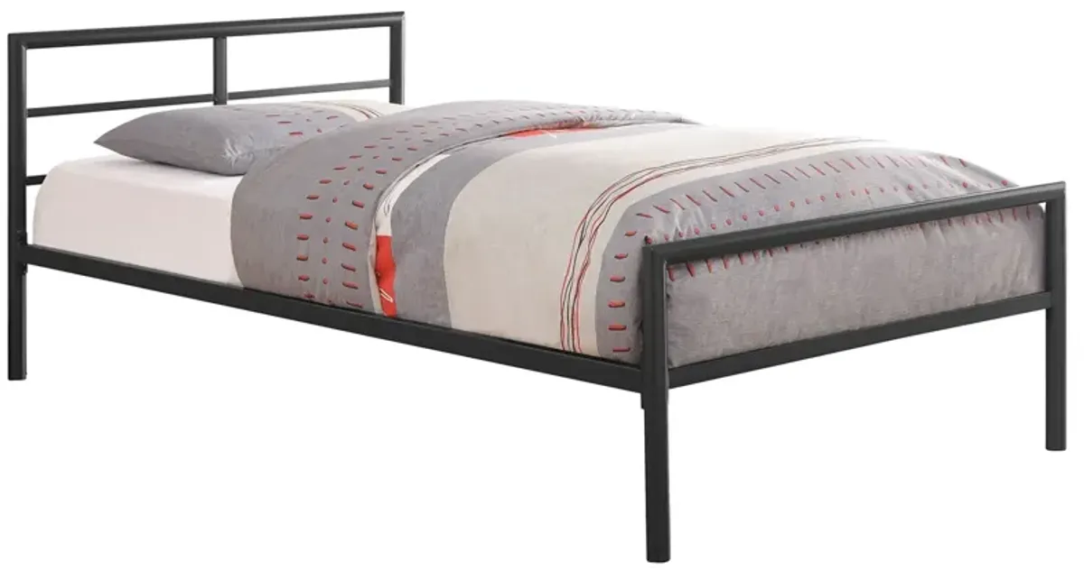 Coaster Fisher Metal Twin Open Frame Bed Gunmetal