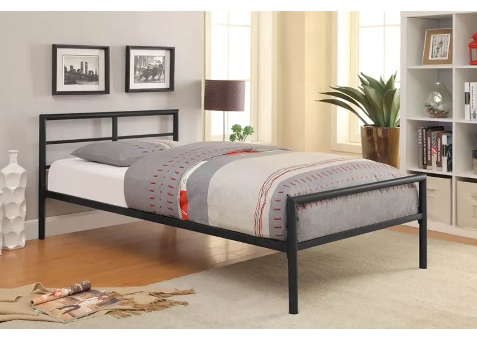 Coaster Fisher Metal Twin Open Frame Bed Gunmetal