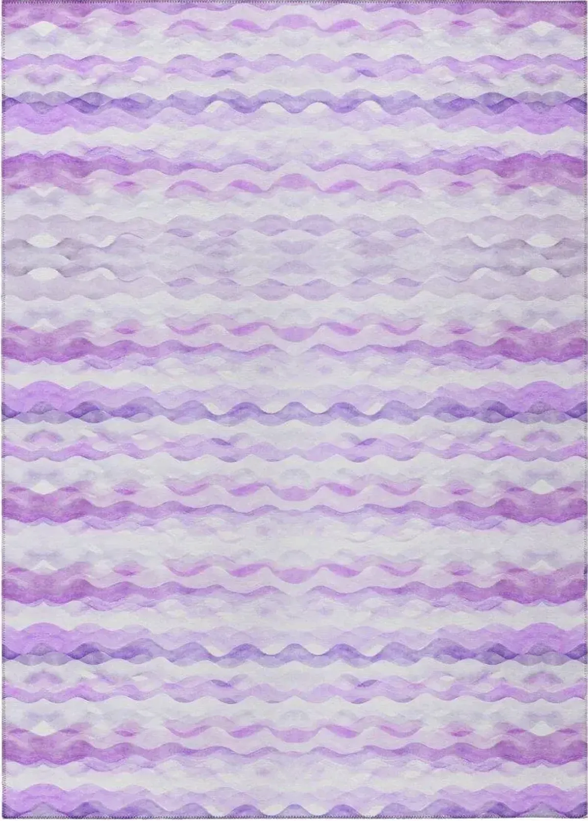 Dalyn Lavender Seascape Coastal Watercolor Waves 5'X8' Area Rug