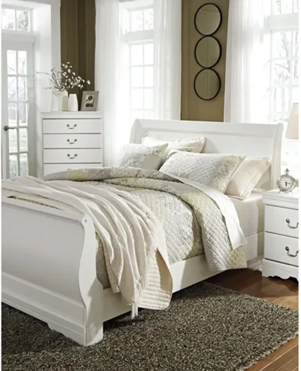 Ashley Anarasia White Queen Sleigh Headboard