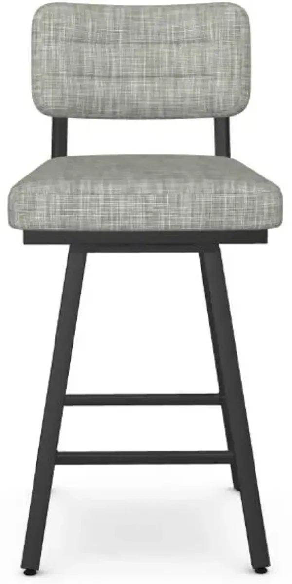 Amisco Phoebe Illusion Counter-Height Swivel Stool in Black Coral