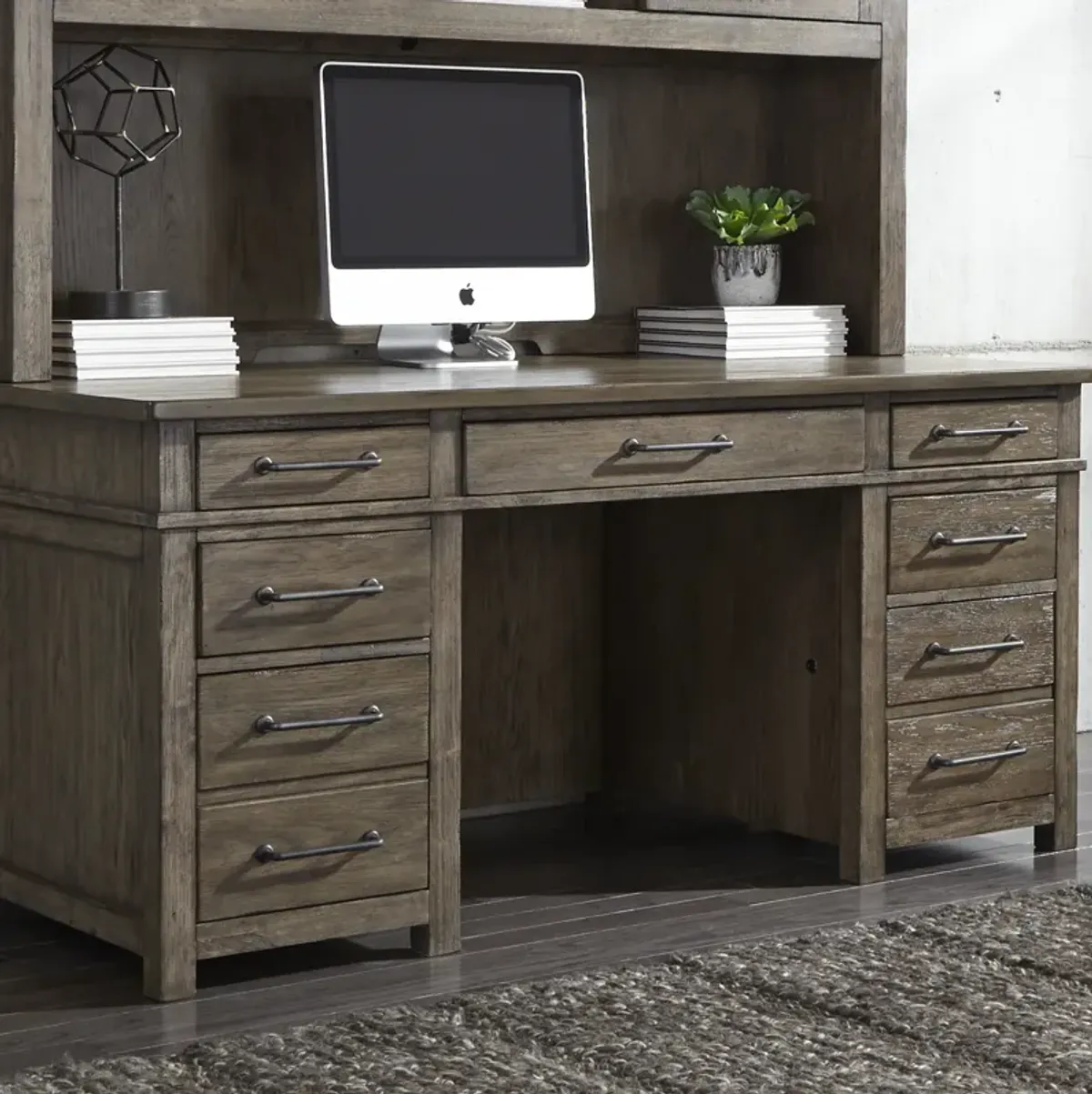 Liberty Furniture Sonoma Road Weather Beaten Bark Desk/Credenza