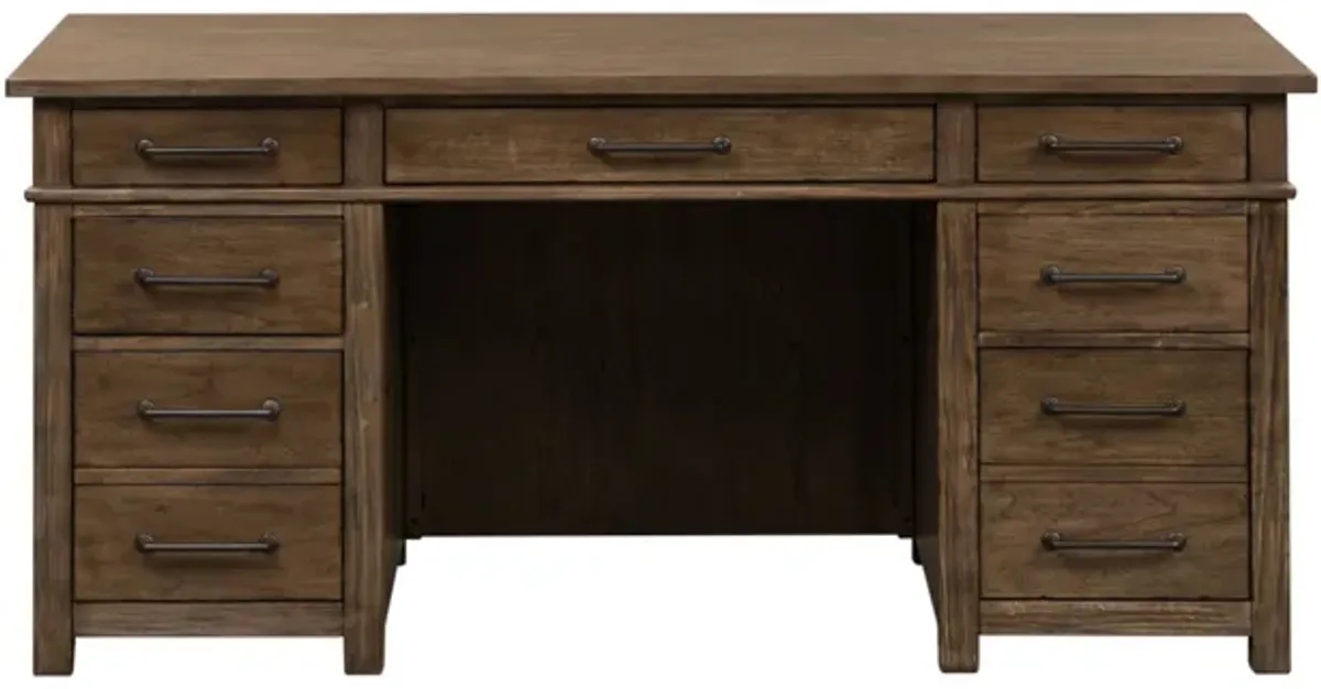 Liberty Furniture Sonoma Road Weather Beaten Bark Desk/Credenza