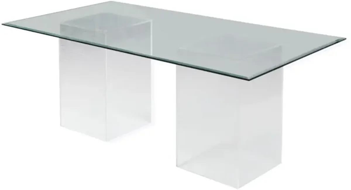 Chintaly Valerie Contemporary 72 Inch Rectangular Glass Dining Table