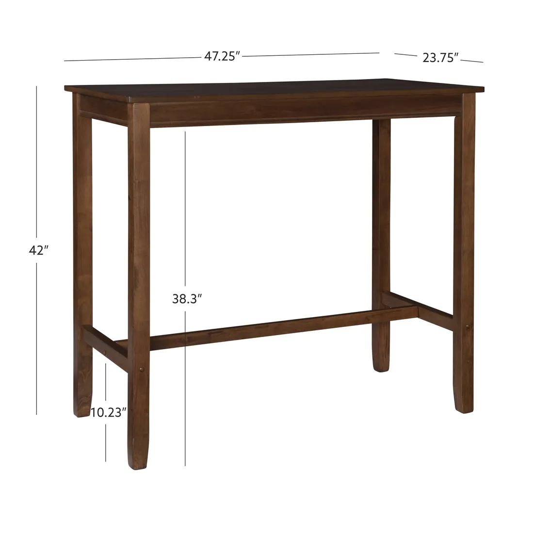 CLARIDGE 42" BAR HEIGHT PUB TABLE - RUSTIC BROWN