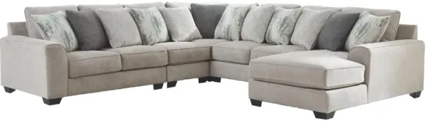 Ashley Ardsley 5-Piece Sectional with Chaise Right-Arm Facing Pewter