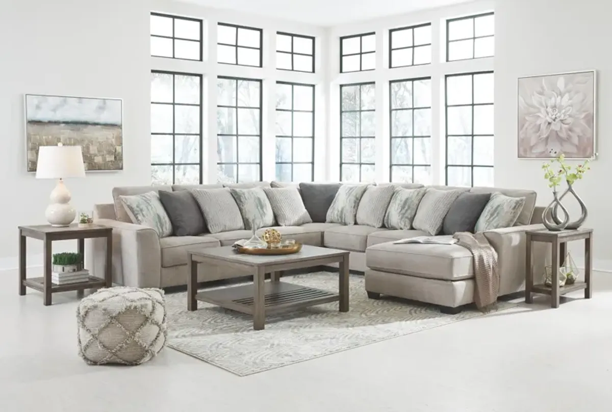 Ardsley 5-Piece Sectional with Chaise - Right-Arm Facing - Pewter