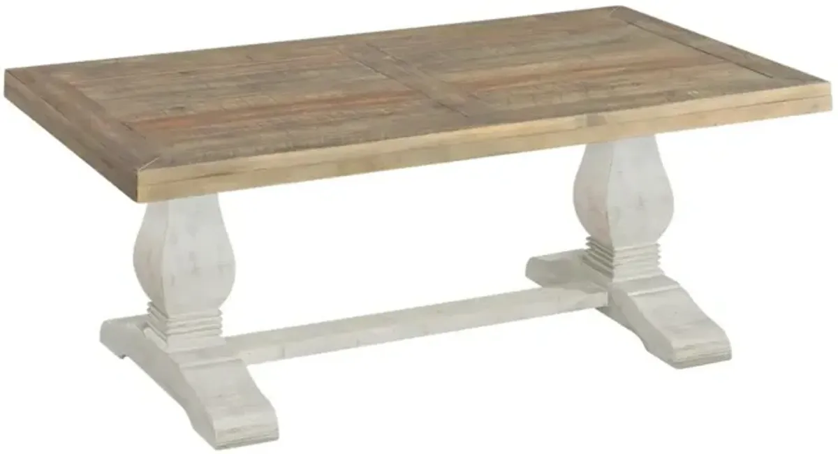 Martin Svensson Napa Pedestal Coffee Table in White Stain & Reclaimed Natural