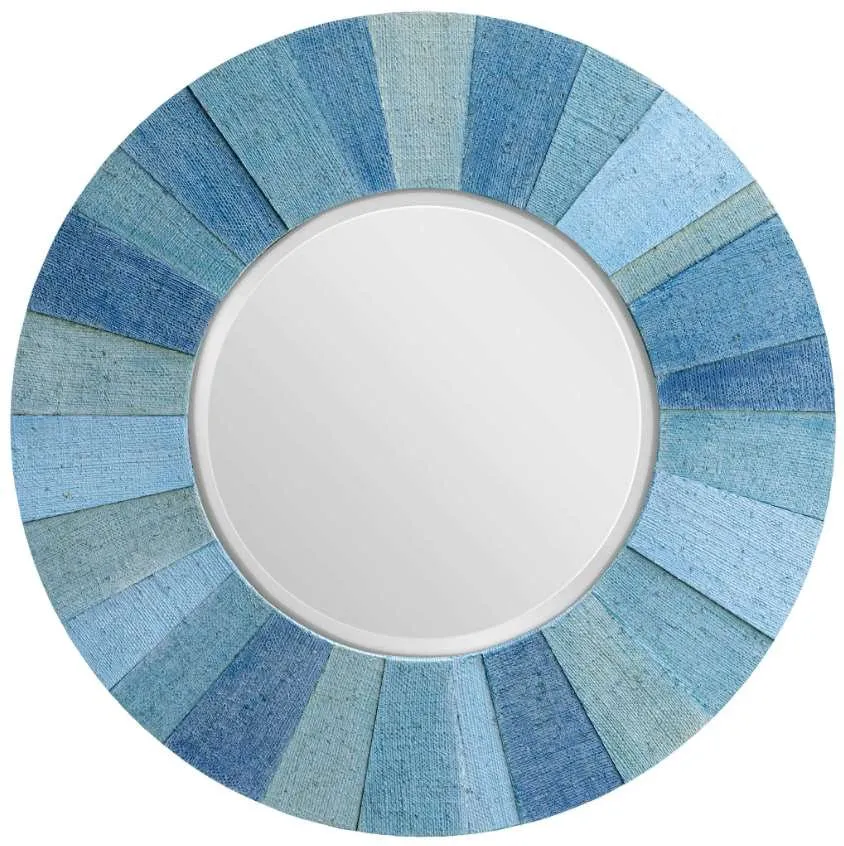 ISLE AQUA/OCEAN BLUE ROUND MIRROR