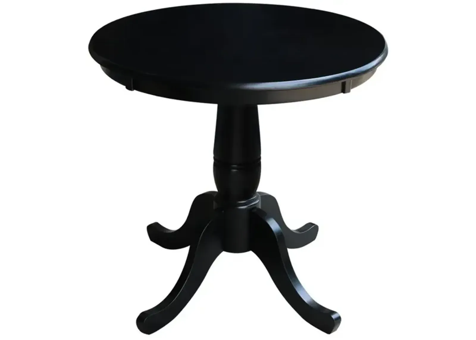 John Thomas Dining Essentials 30 Inch Round Table Top with 30 Inch Traditional Pedestal Base in Black