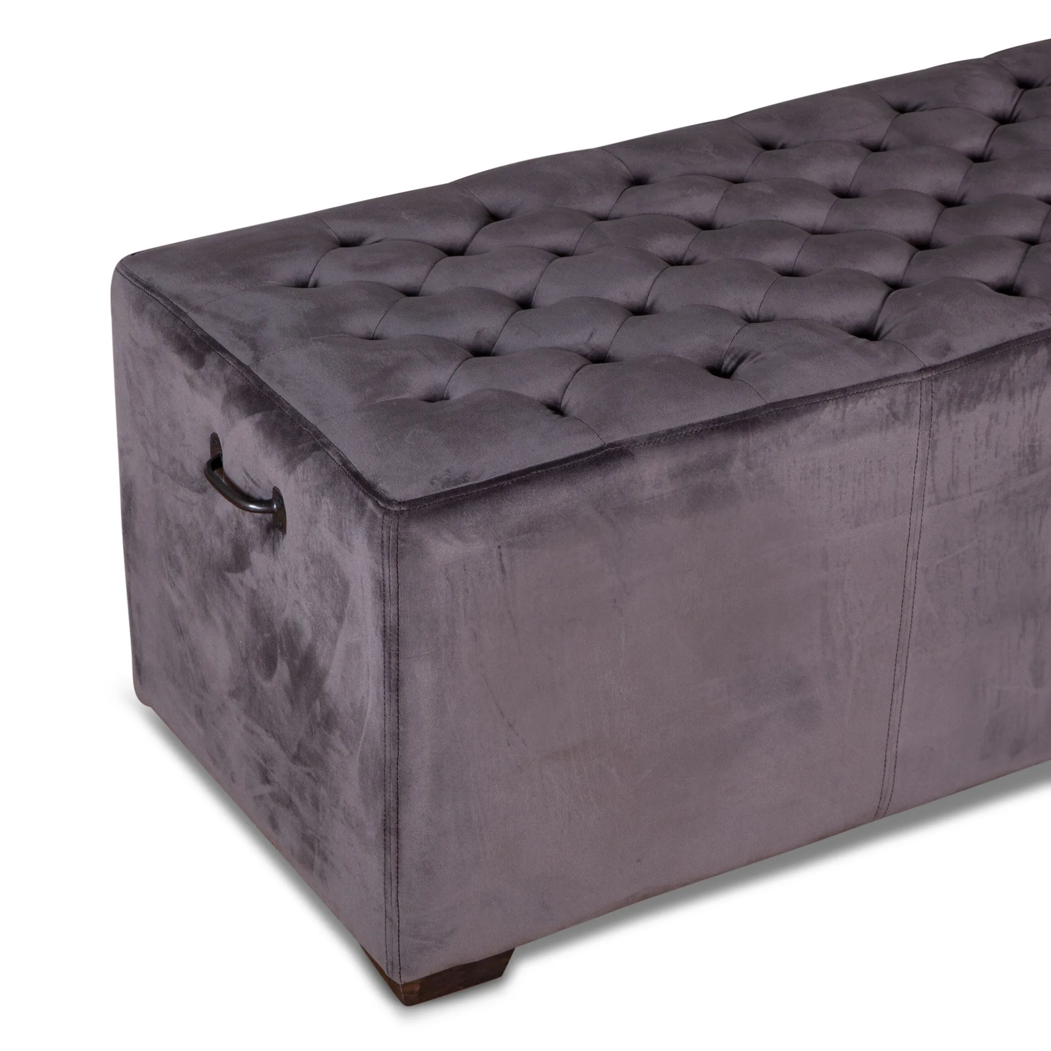 GROSVENOR 58-INCH ASPHALT GRAY VELVET BENCH