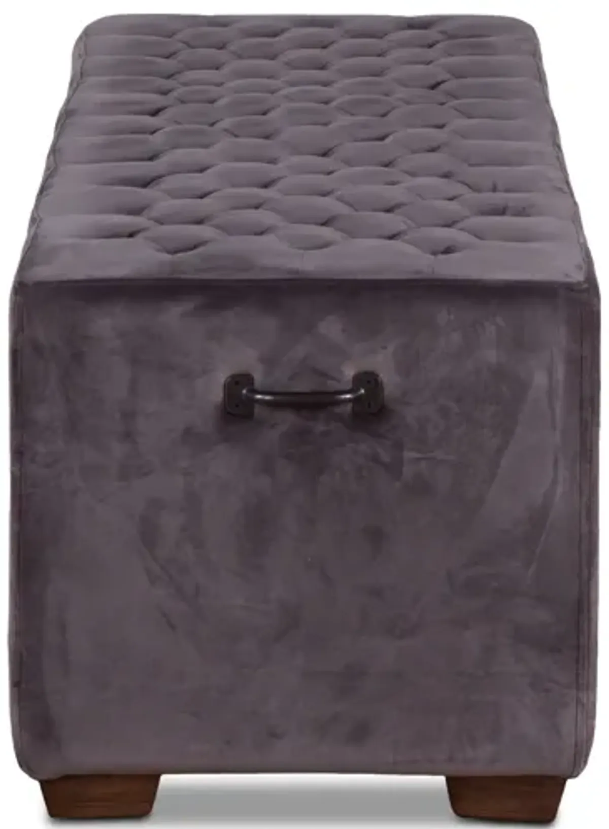 Home Trends Design Grosvenor 58-Inch Asphalt Gray Velvet Bench