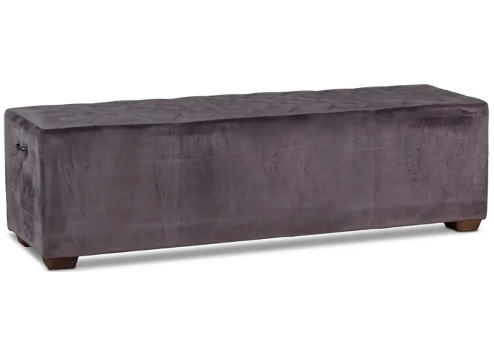 Home Trends Design Grosvenor 58-Inch Asphalt Gray Velvet Bench