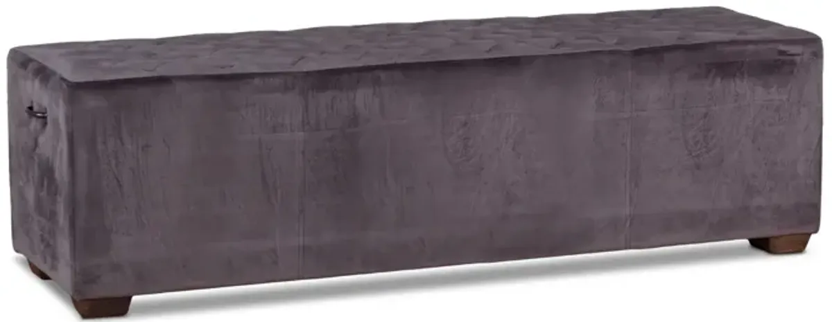 Home Trends Design Grosvenor 58-Inch Asphalt Gray Velvet Bench