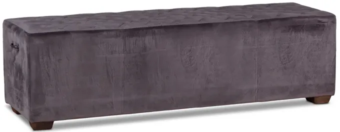 GROSVENOR 58-INCH ASPHALT GRAY VELVET BENCH