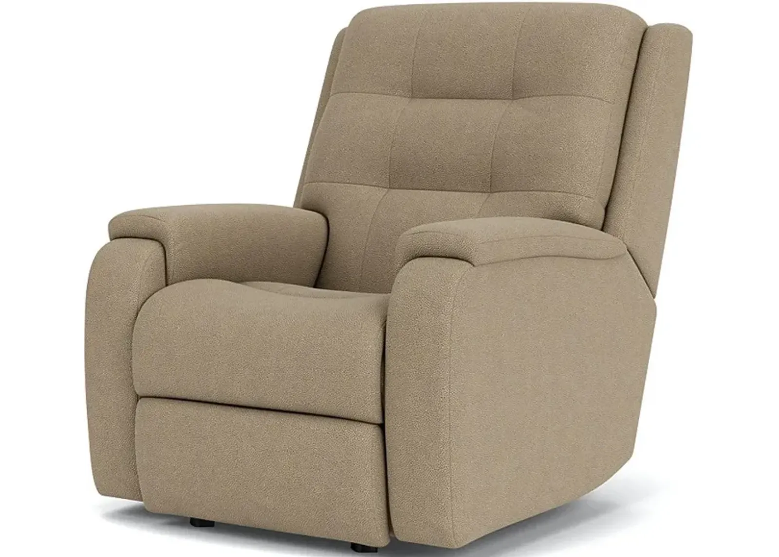 Flexsteel Arlo Fossil Leather Triple Power Rocking Recliner Chair