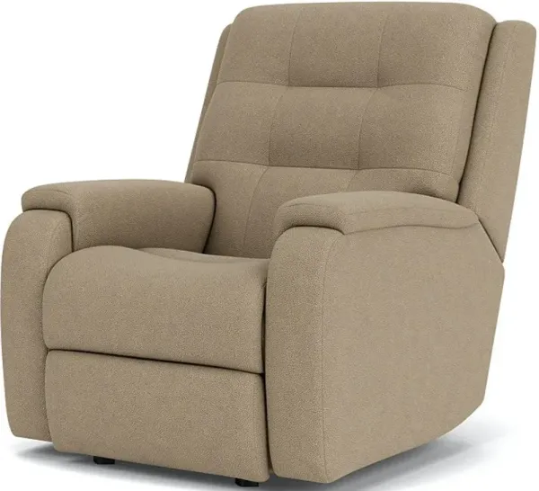 Flexsteel Arlo Fossil Fabric Triple Power Rocking Recliner Chair