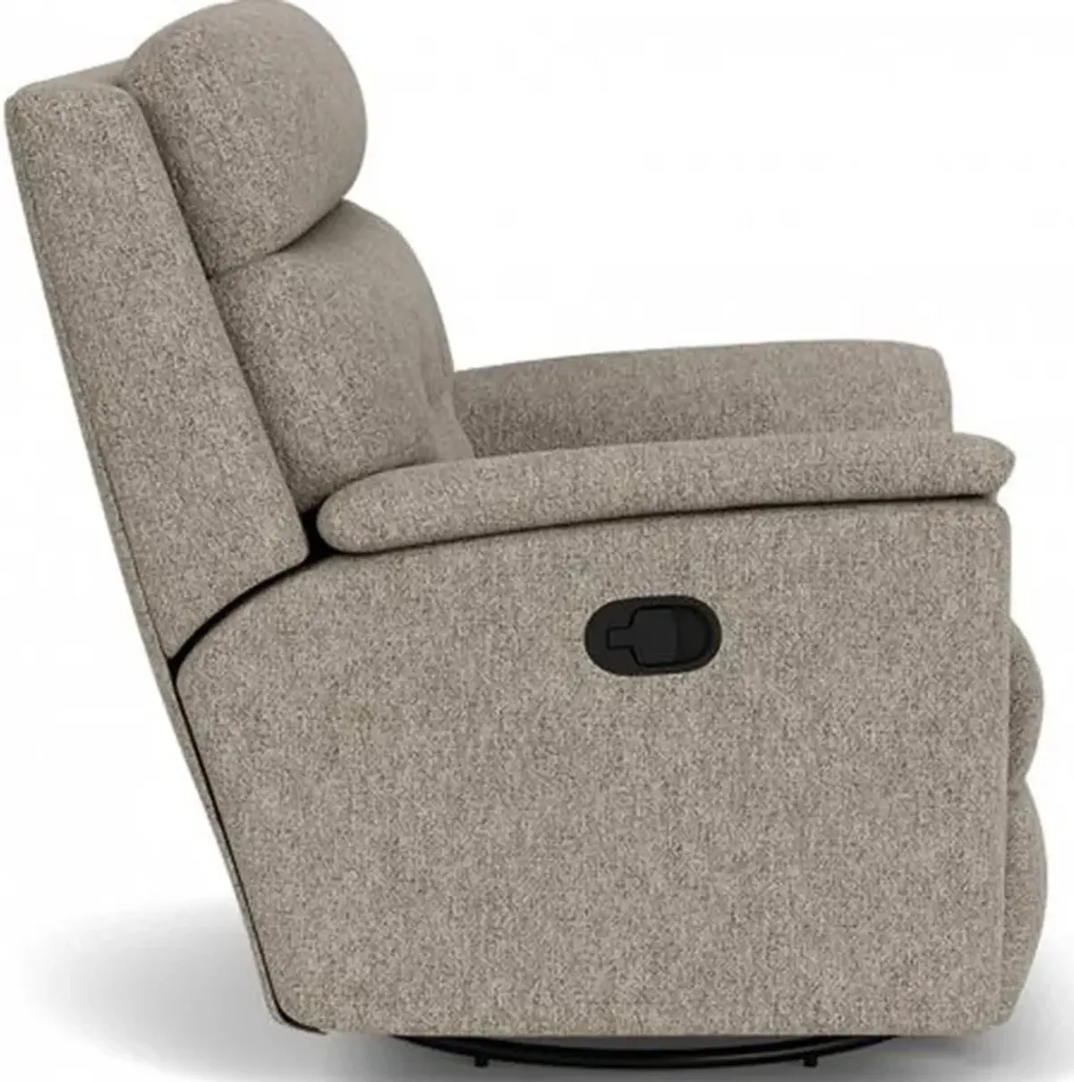 Flexsteel Mason Silver Muslin Swivel Gliding Manual Recliner