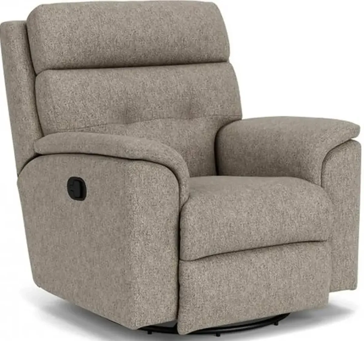 Flexsteel Mason Silver Muslin Swivel Gliding Manual Recliner