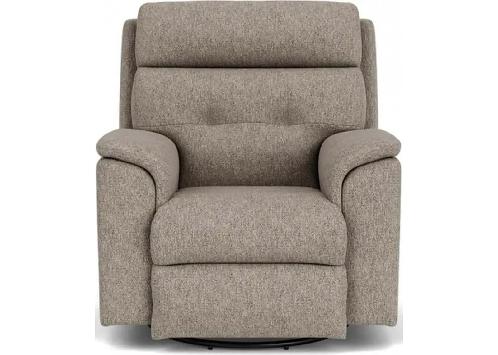 Flexsteel Mason Silver Muslin Swivel Gliding Manual Recliner