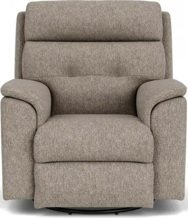Flexsteel Mason Silver Muslin Swivel Gliding Manual Recliner