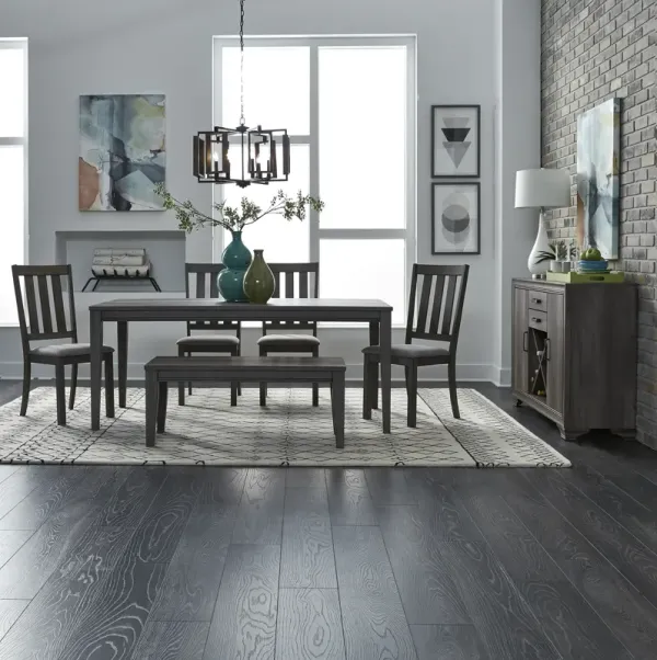 Liberty Furniture 6-Piece Medium Gray Rectangular Dining Table Set Tanners Creek