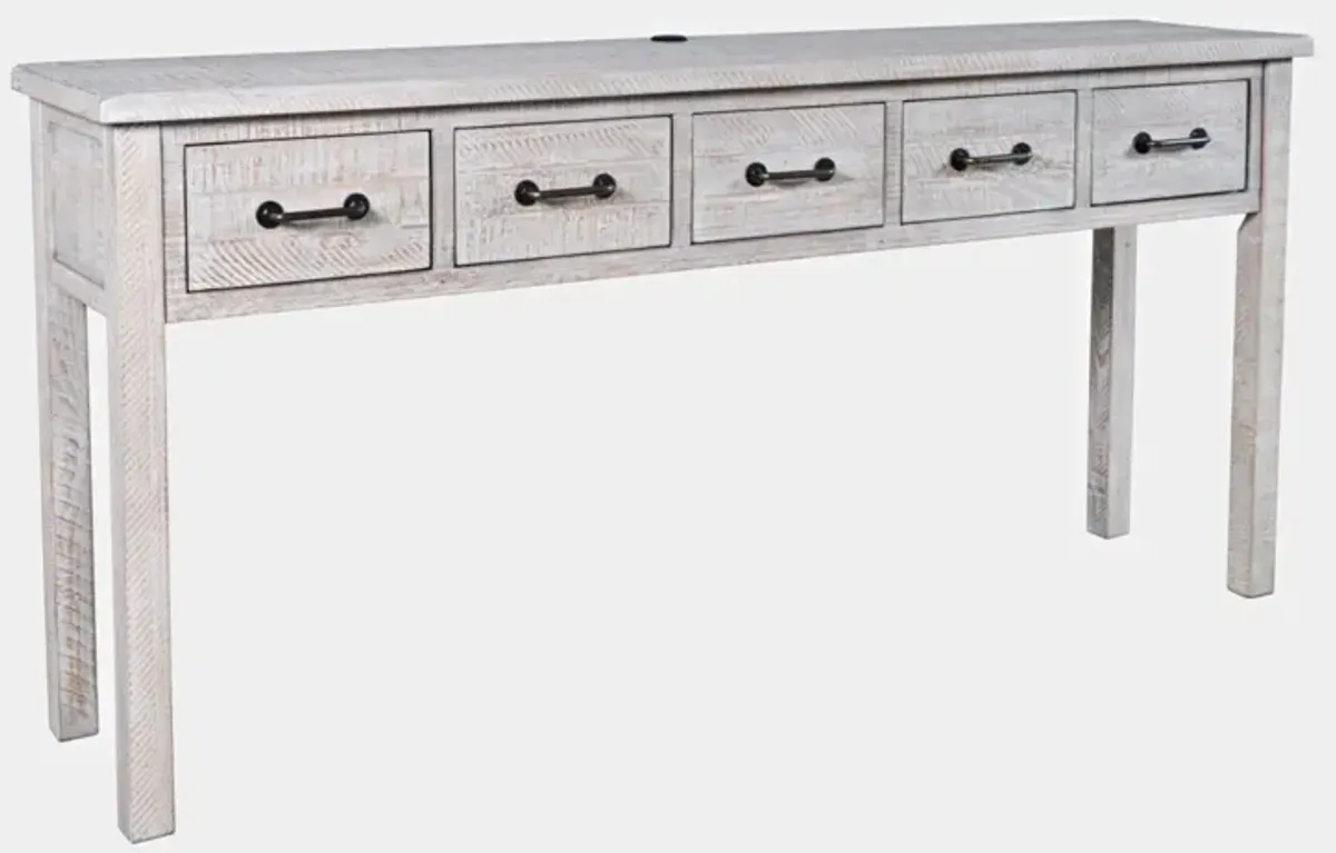 Jofran North Coast 5-Drawer Accent White Wash Console Accent Table