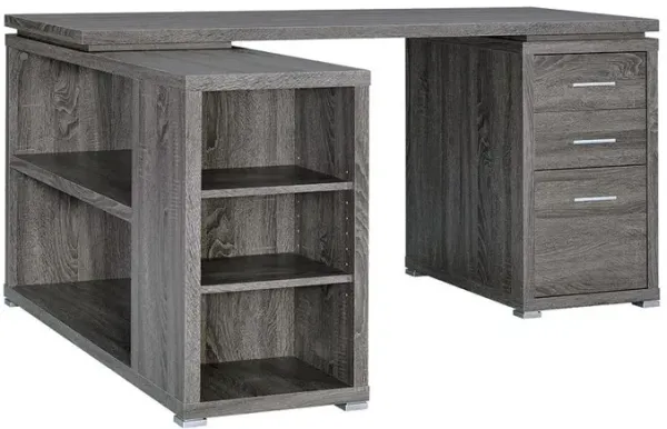 Coaster Yvette 60 Inch 3-Drawer L-Shape Computer Desk Weathered Grey