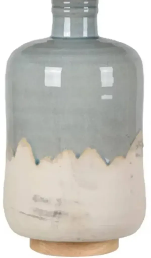 Crestview Mallory Aqua Dripped Table Lamp